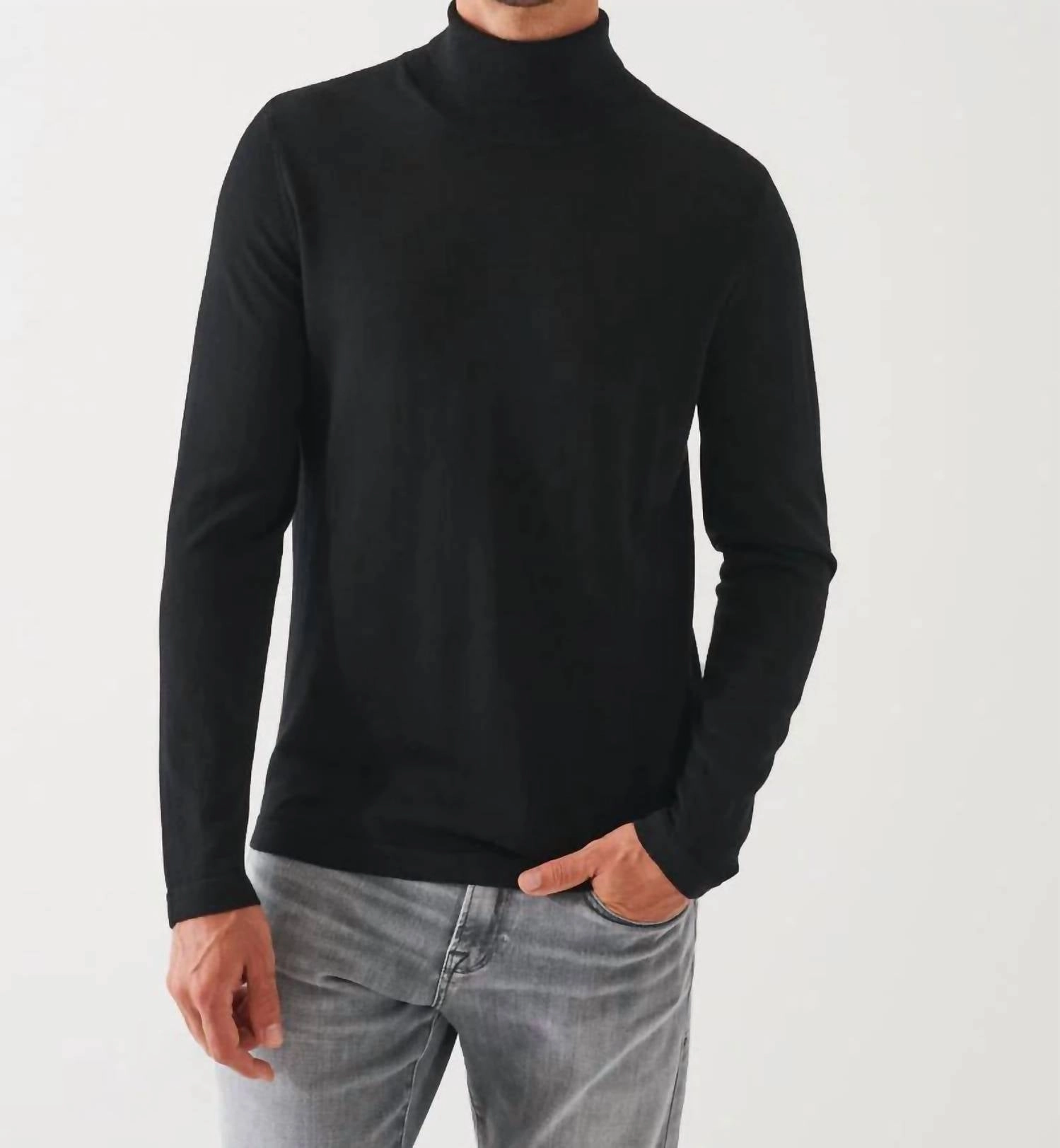 14Gg Merino Tneck In Black turtleneck sweaters sale