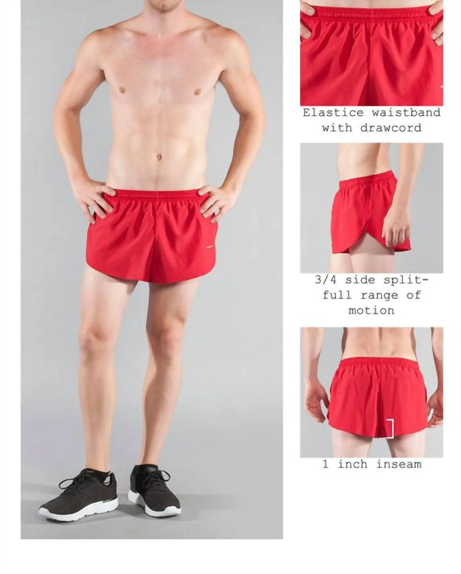 1" Elite Split Short In Red
