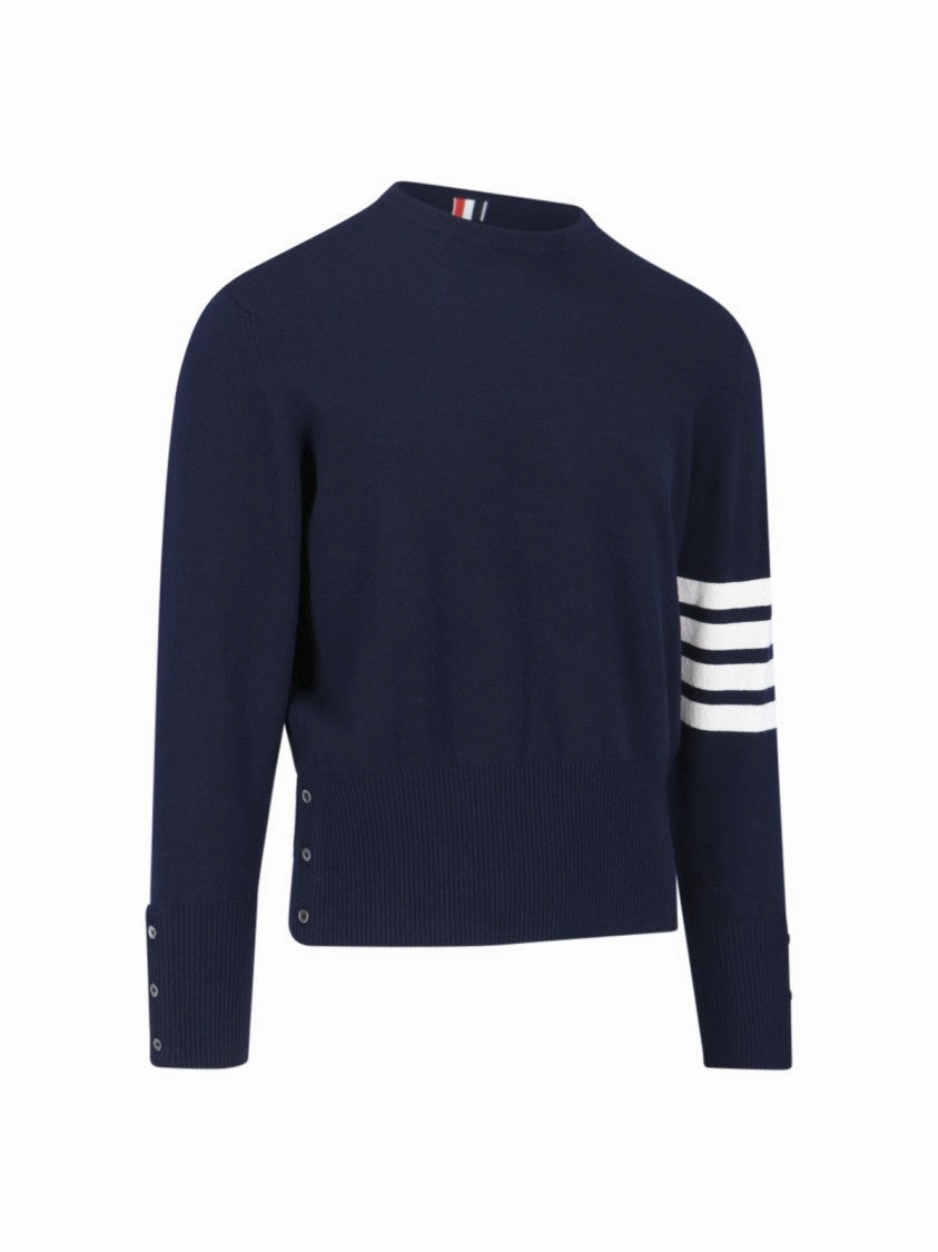 4-Bar" Cashmere Sweater ?C Blue