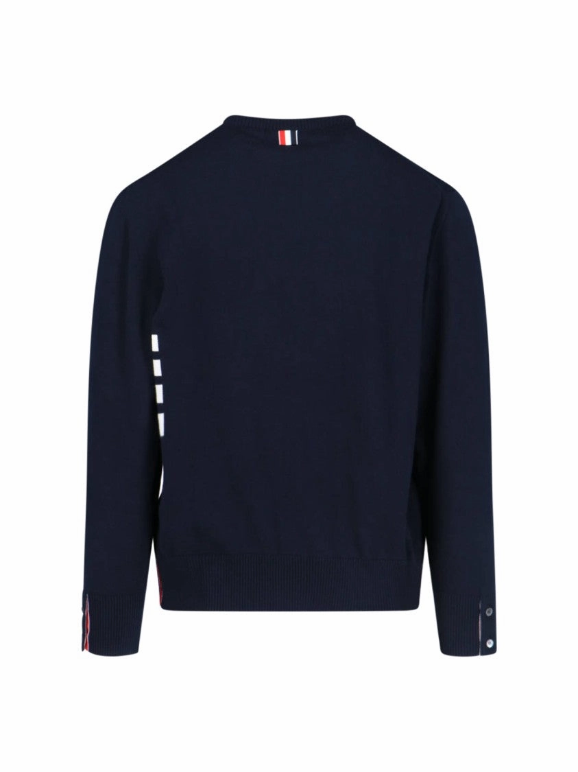 4-Bar" Knit Sweater ?C Blue