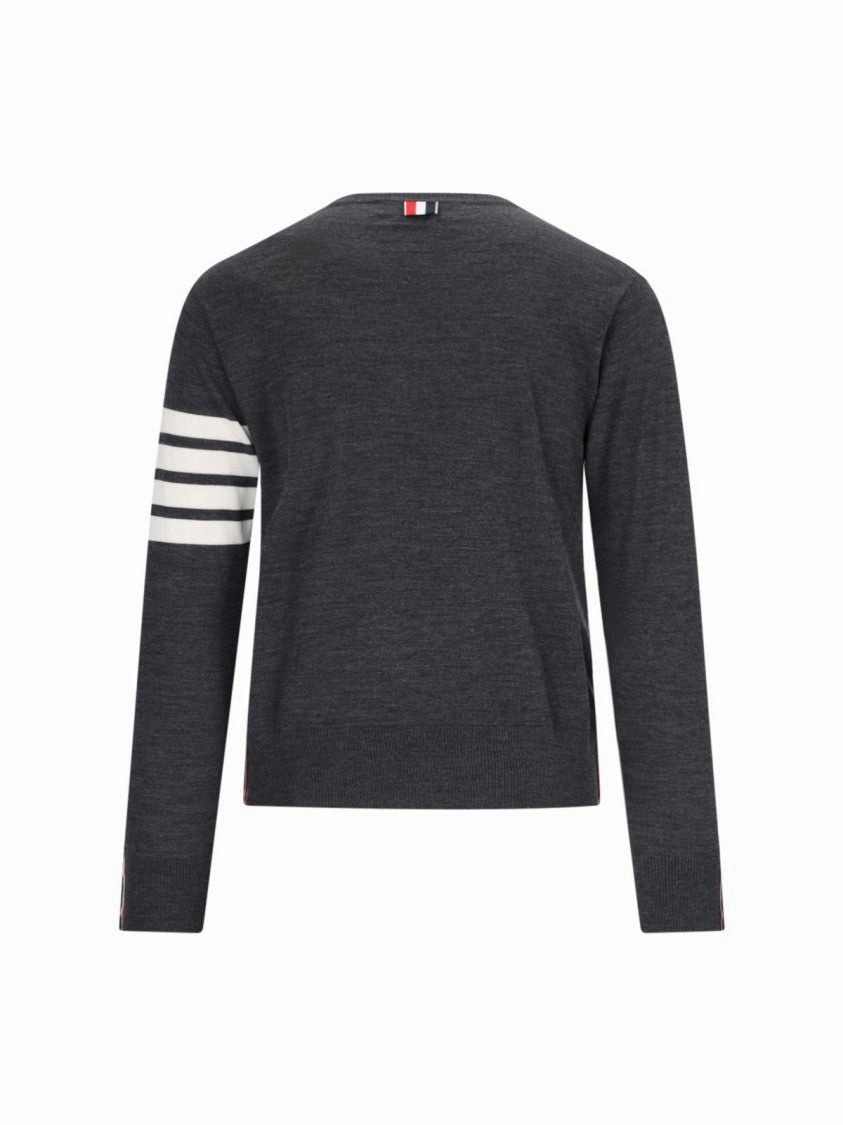 4-Bar Wool Sweater ?C Grey