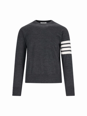 4-Bar Wool Sweater ?C Grey designer sweaters outlet