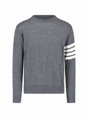 4-Bar Wool Sweater ?C Light Grey designer sweaters outlet