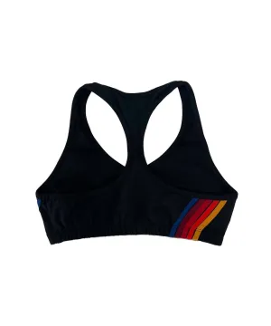 5 Stripe Sports Bra In Black Activewear Womens - fitness leggings online