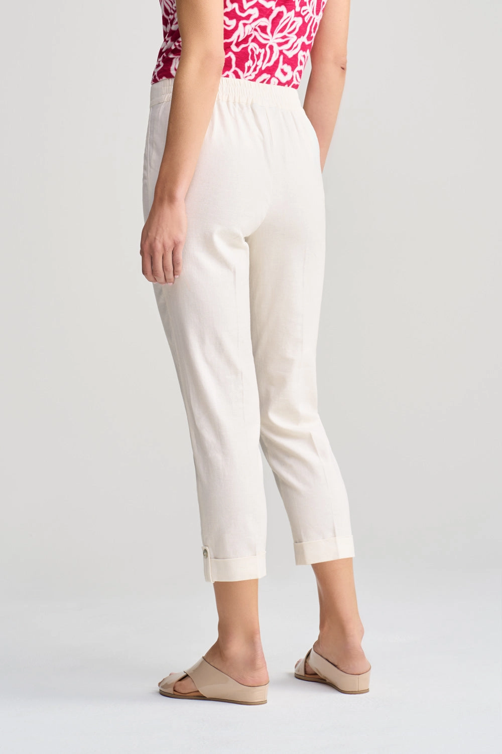 7/8 Tapered Pant with Cuff - Cream