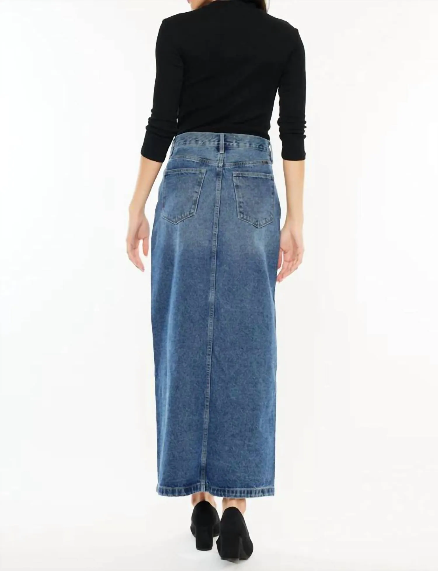 90's Denim Maxi Skirt In Medium