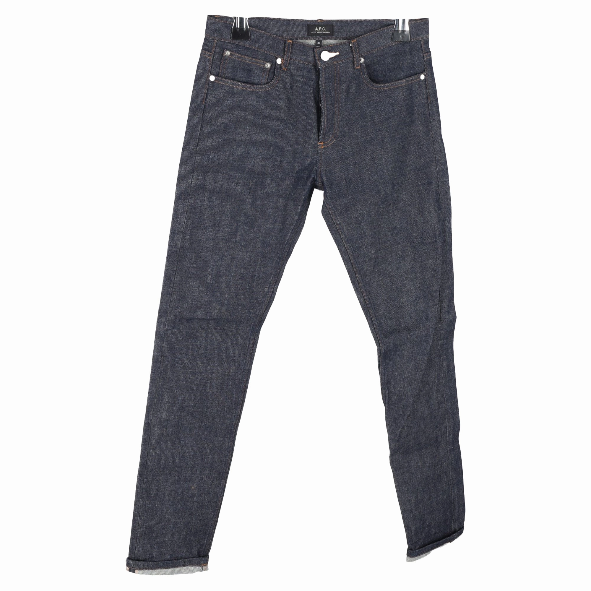 A.P.C. Straight Jeans in Dark Blue Cotton Denim