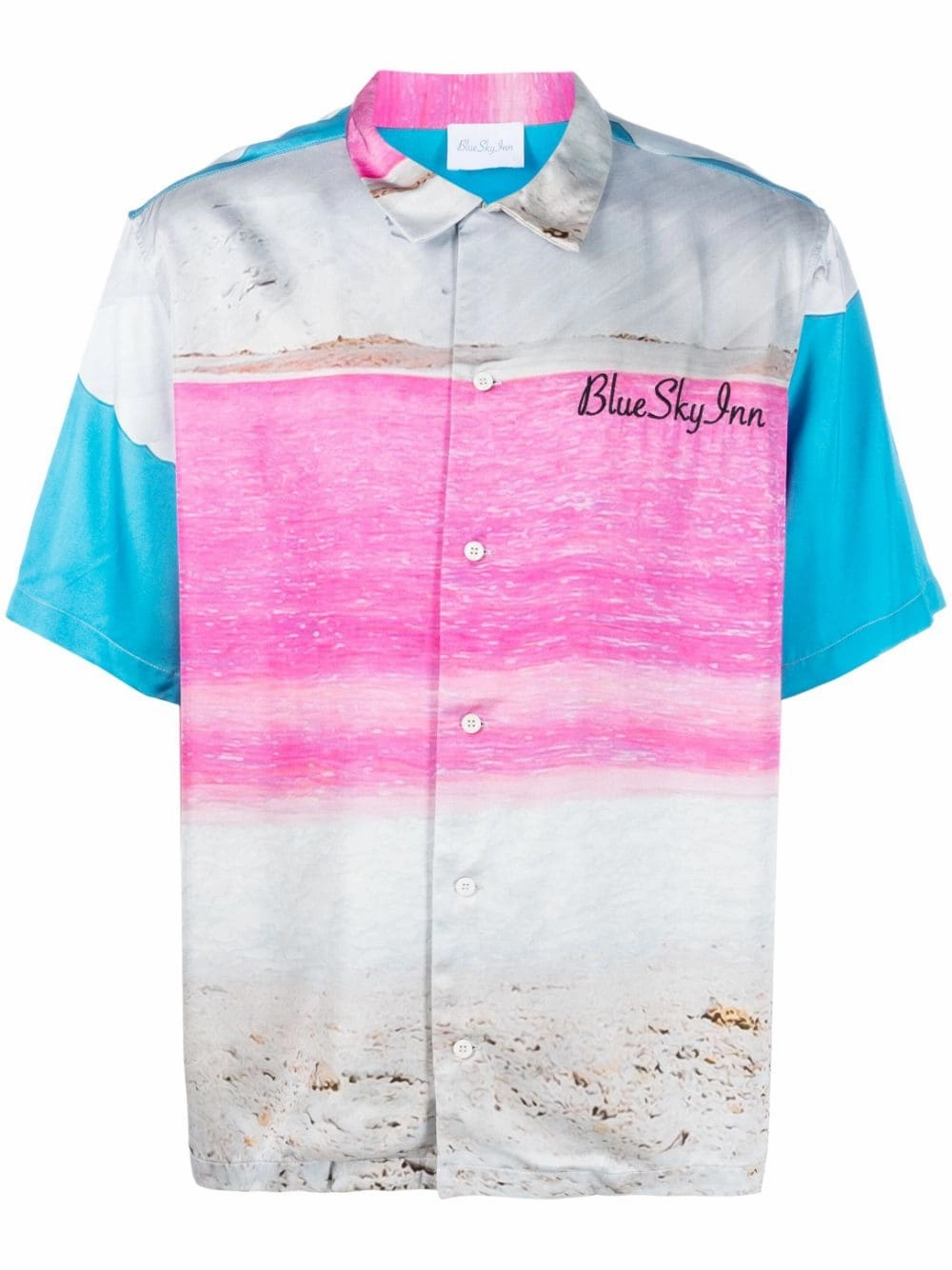 Abstract-Pattern Short-Sleeve Shirt mens polos clearance