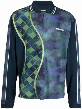 Abstract-Print Polo Shirt discount mens shirts