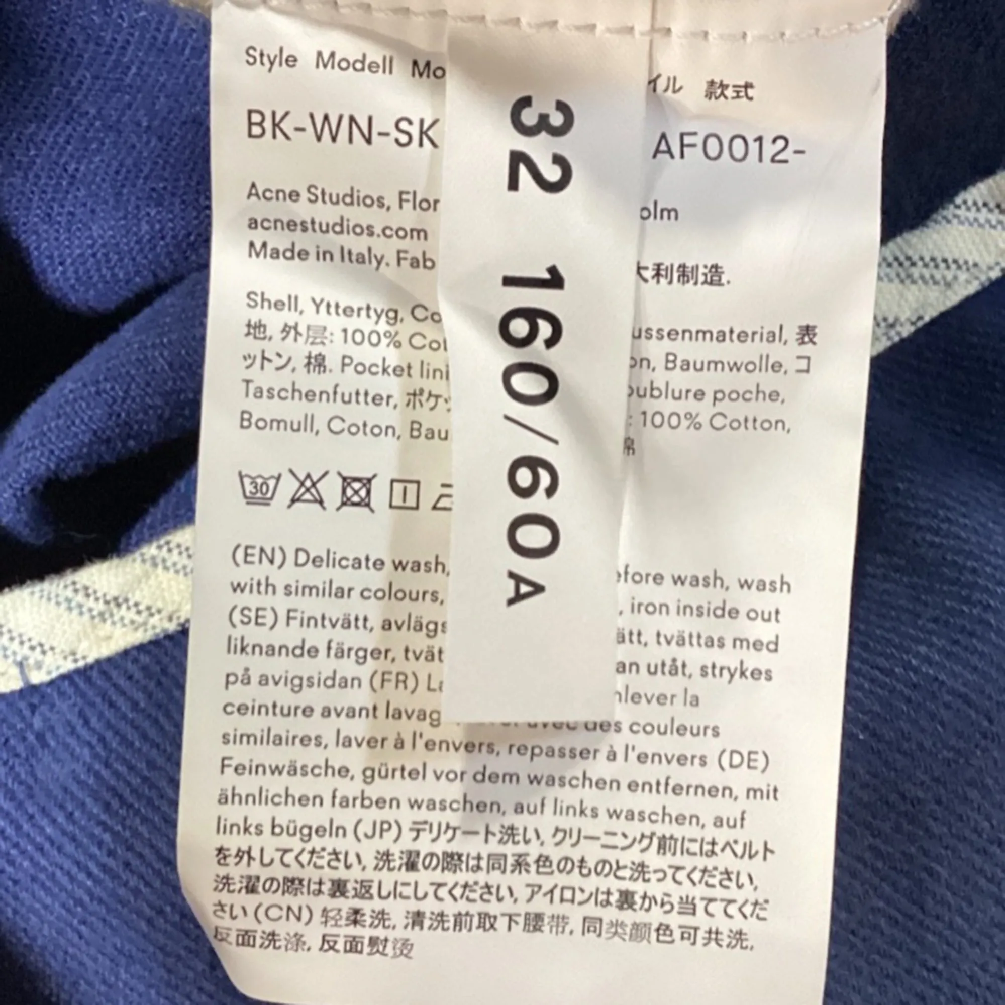 Acne Studios Bl Konst Denim Painted Skirt in Blue Cotton