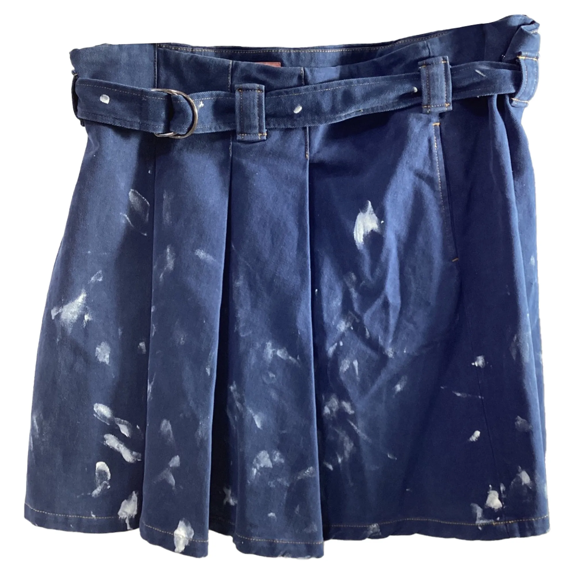 Acne Studios Bl Konst Denim Painted Skirt in Blue Cotton