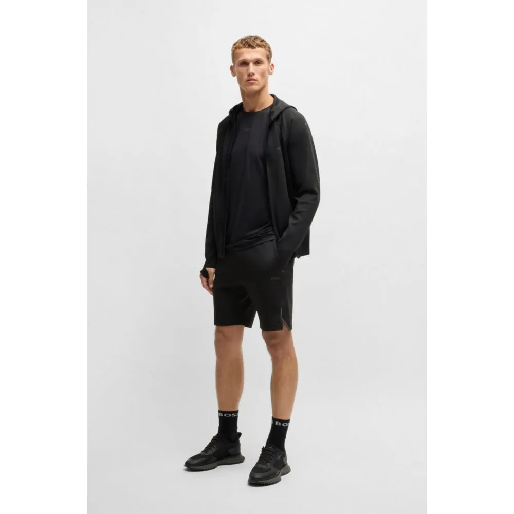 Active stretch zip-up hoodie with moisture management