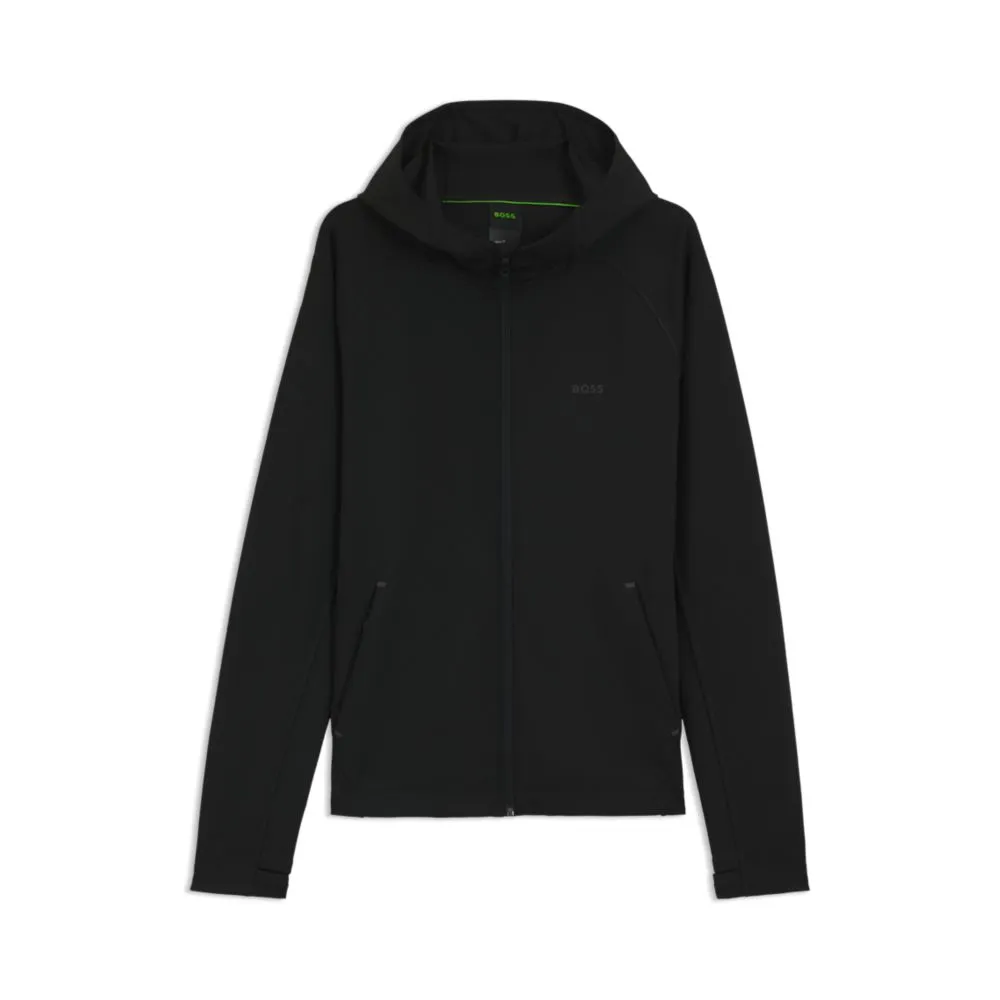 Active stretch zip-up hoodie with moisture management