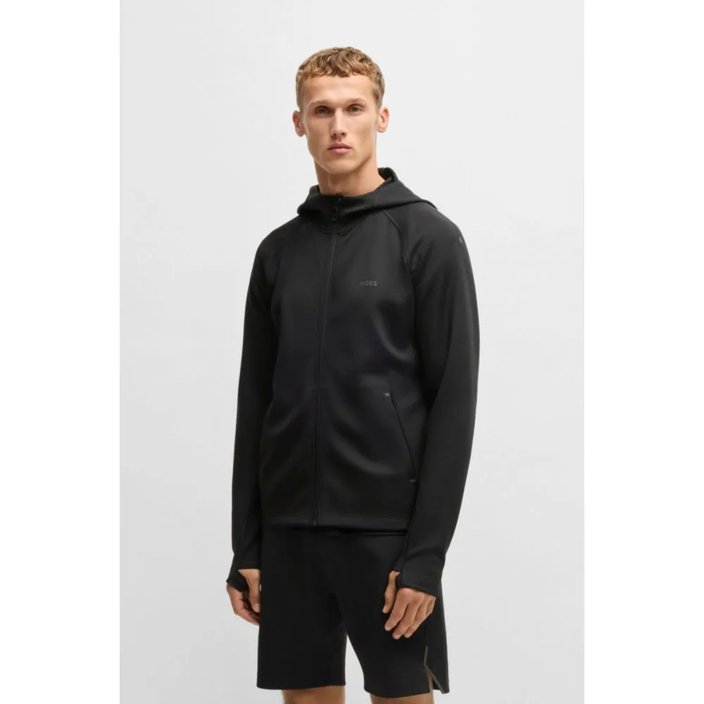 Active stretch zip-up hoodie with moisture management