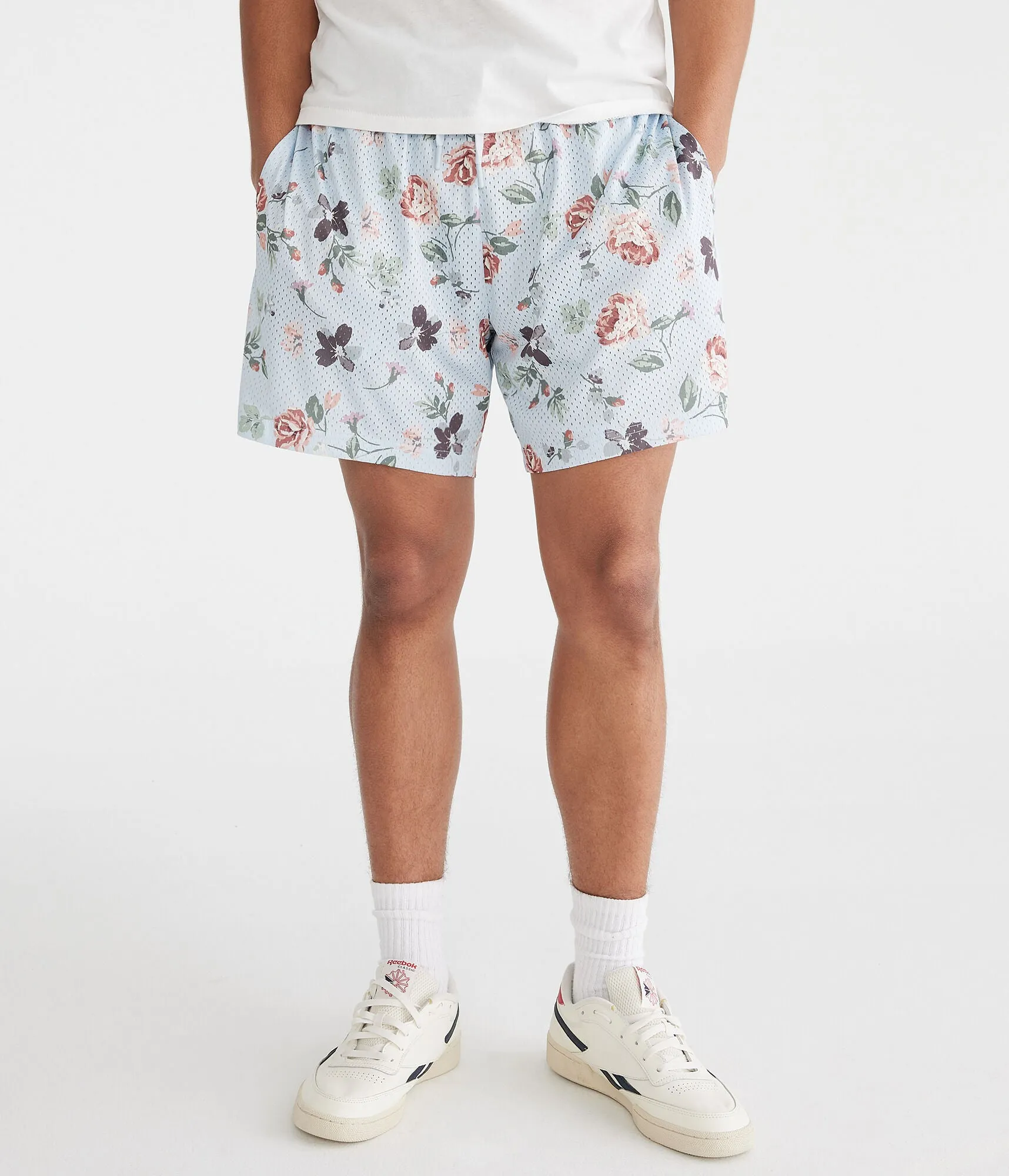 Aeropostale Floral Print Mesh Shorts 6"