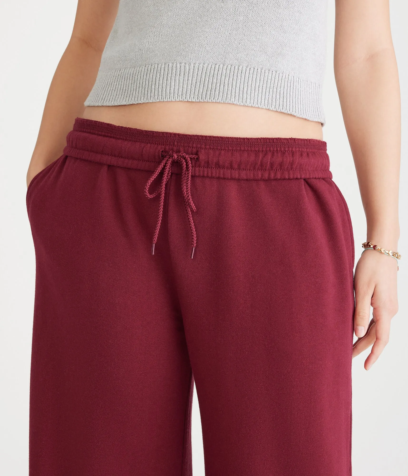 Aeropostale Mid-Rise Wide Leg Sweatpants
