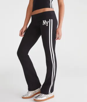 Aeropostale Ny Mid-Rise Fold-Over Flare Leg Pants Activewear Womens - yoga pants clearance