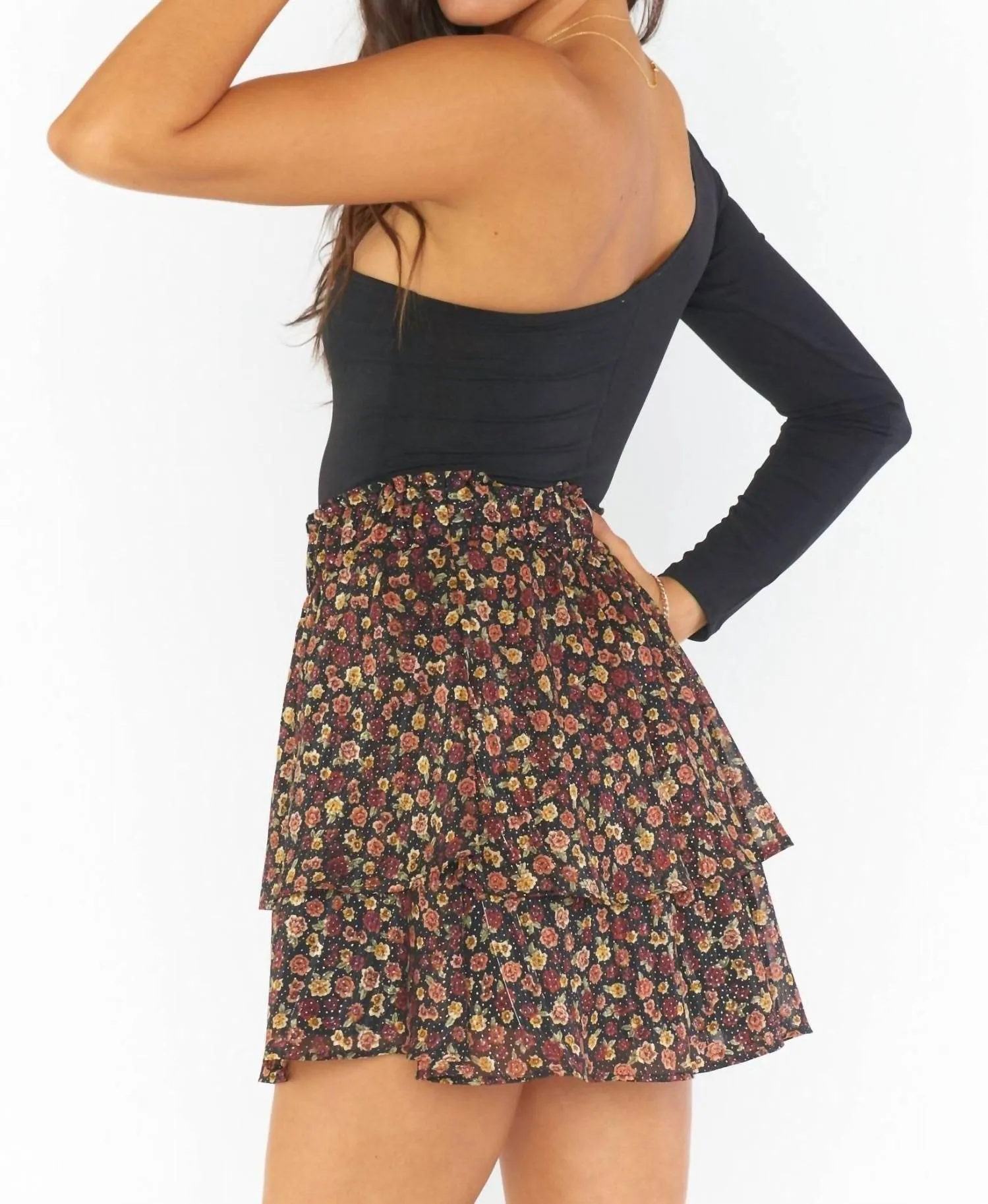 Aiden Mini Skirt In Midnight Floral