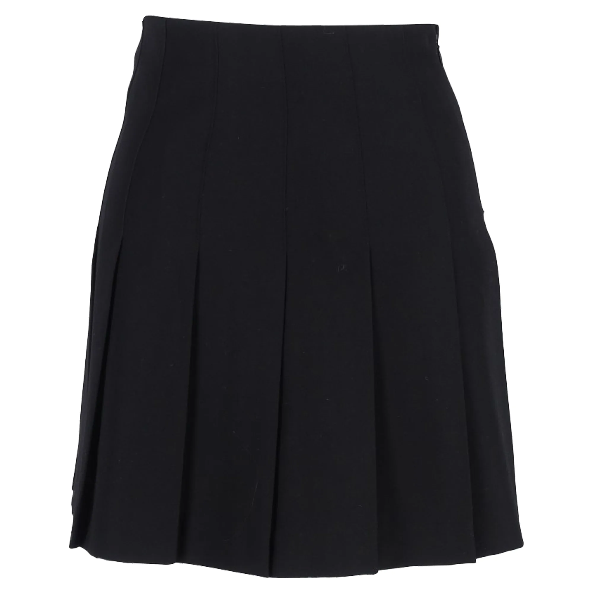 Alessandra Rich Pleated Mini Skirt in Black Wool