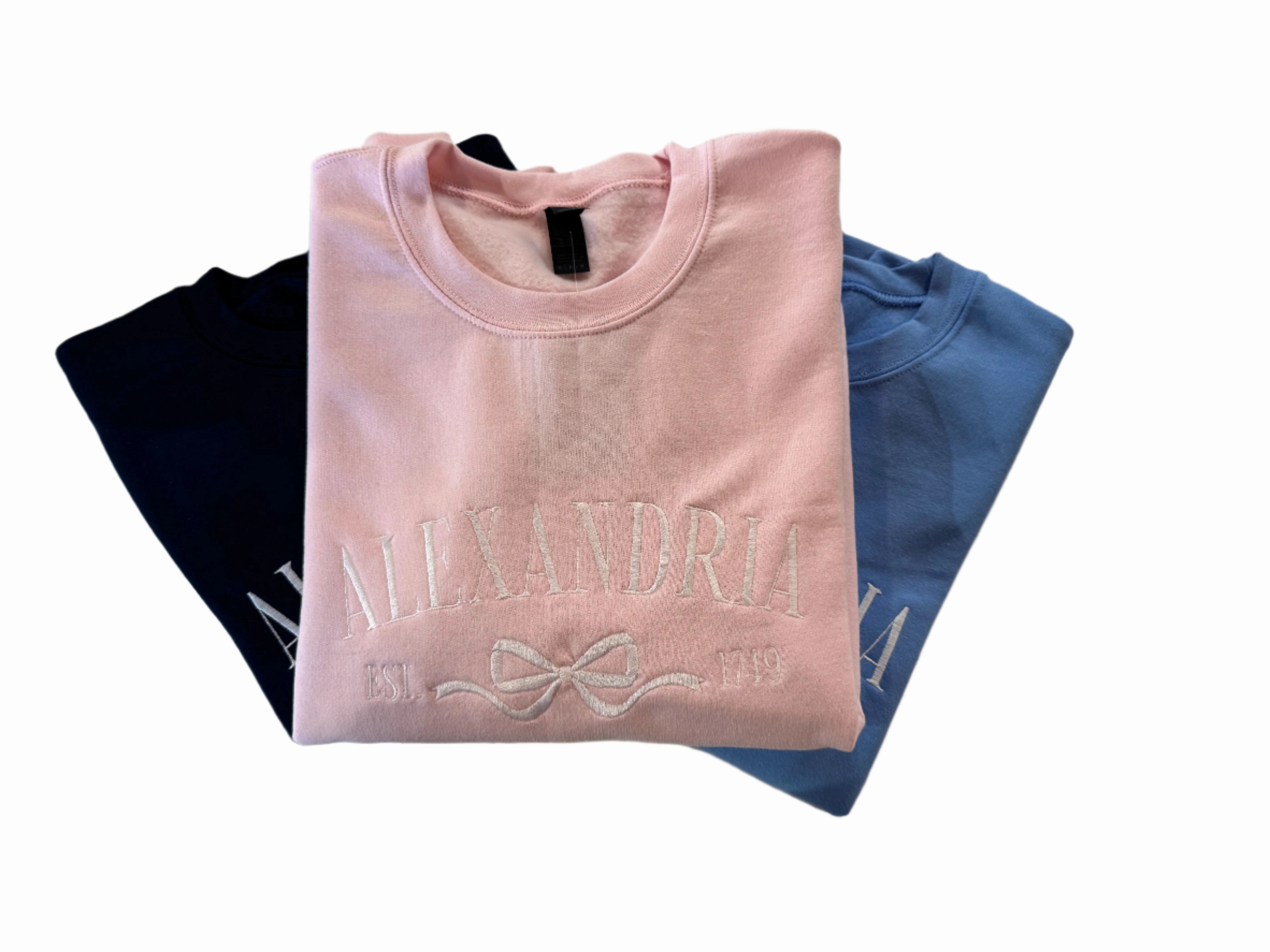 Alexandria Embroidered Bow Sweatshirt - Pink summer dresses best deals