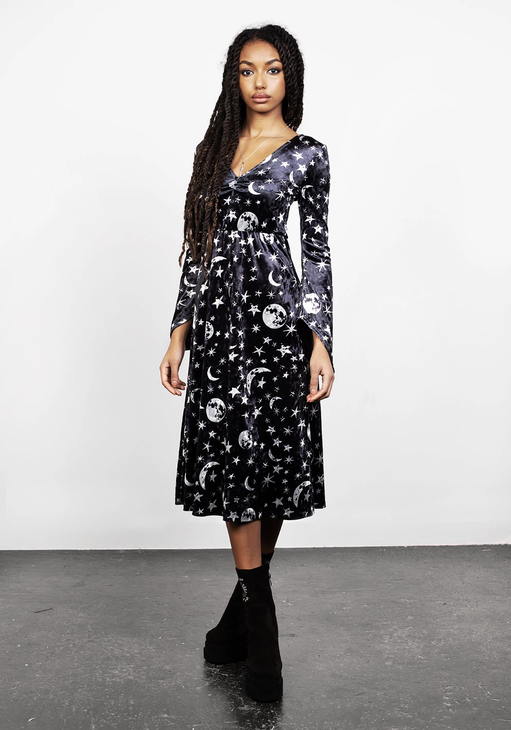 ALLNIGHTER VELVET MIDI DRESS Dresses Womens - beach dresses cheap