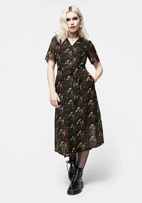 Amanita Chiffon Midi Shirt Dress Dresses Womens - beach dresses cheap