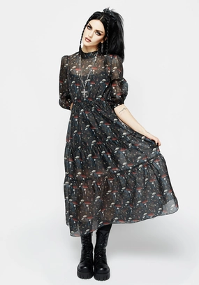 Amanita Organza Tiered Midaxi Dress Dresses Womens - beach dresses cheap