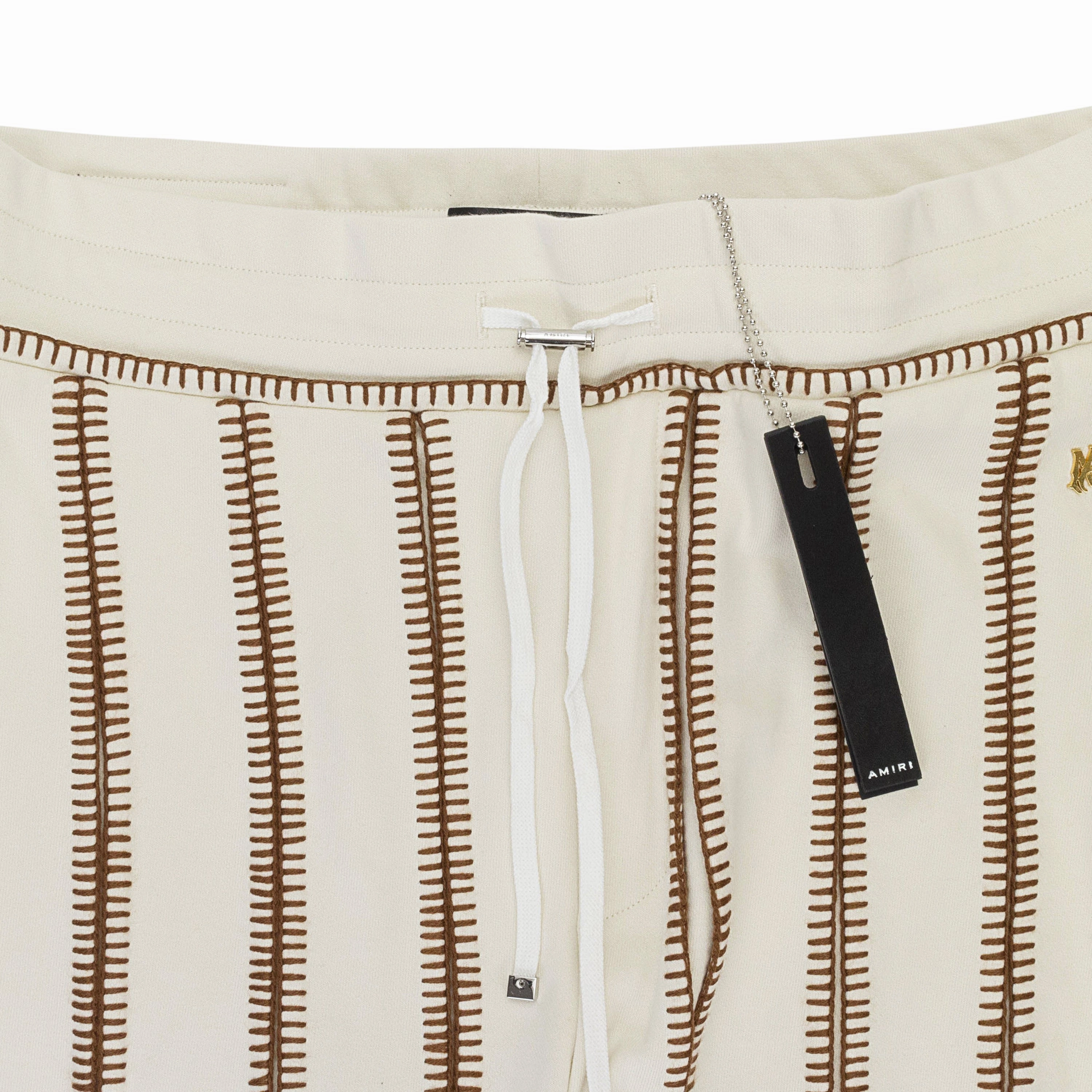 AMIRI STITCH FLARE COTTON ALABASTER TRACK PANTS