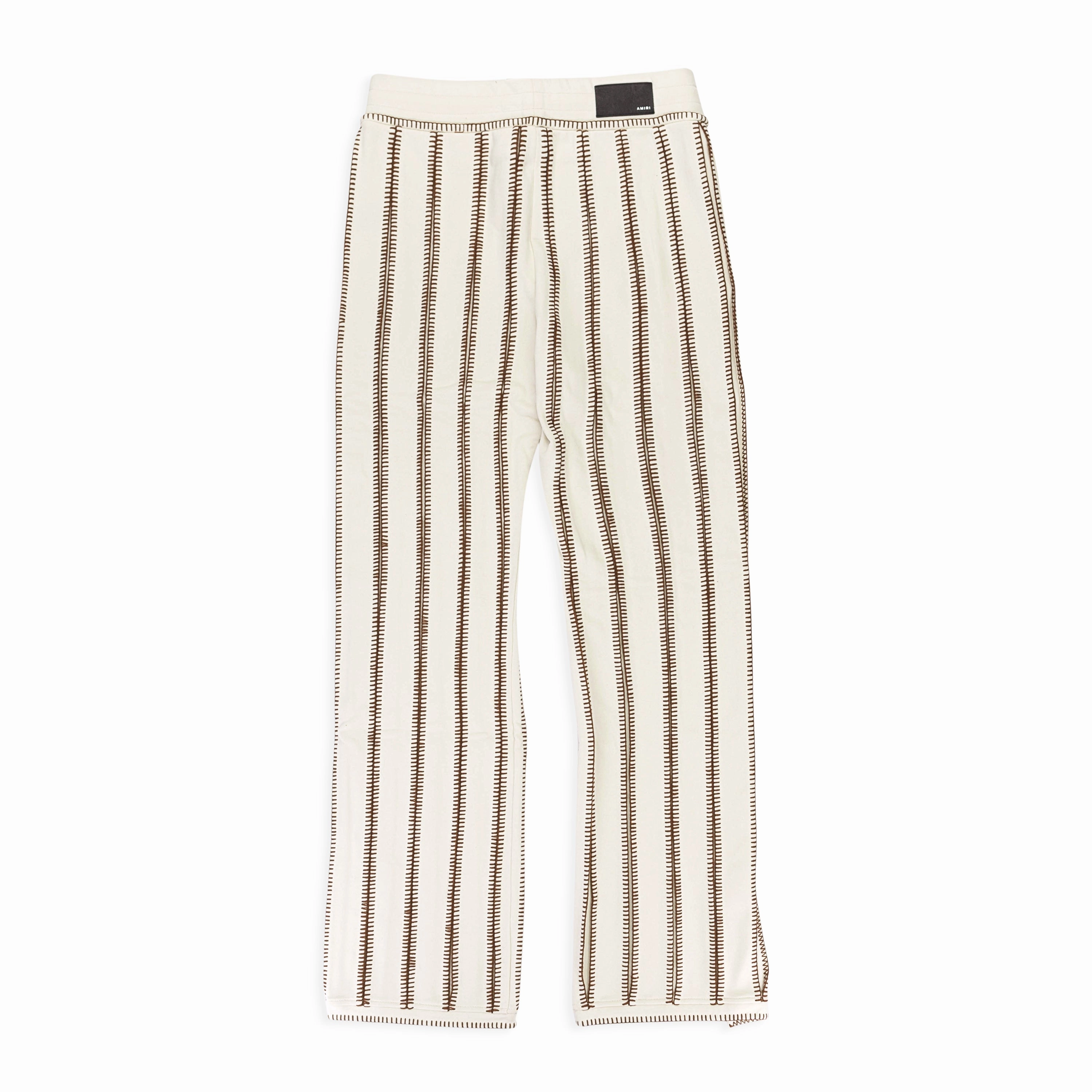 AMIRI STITCH FLARE COTTON ALABASTER TRACK PANTS