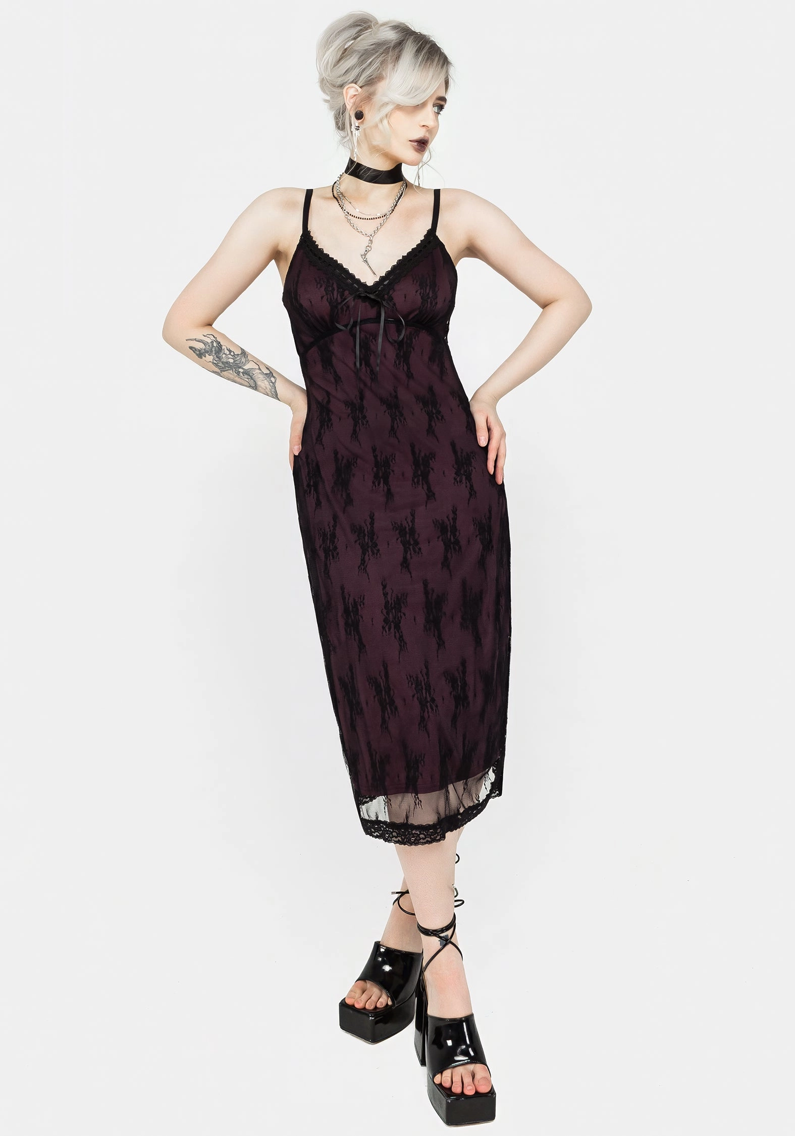 Anastasie Lace Midi Cami Dress