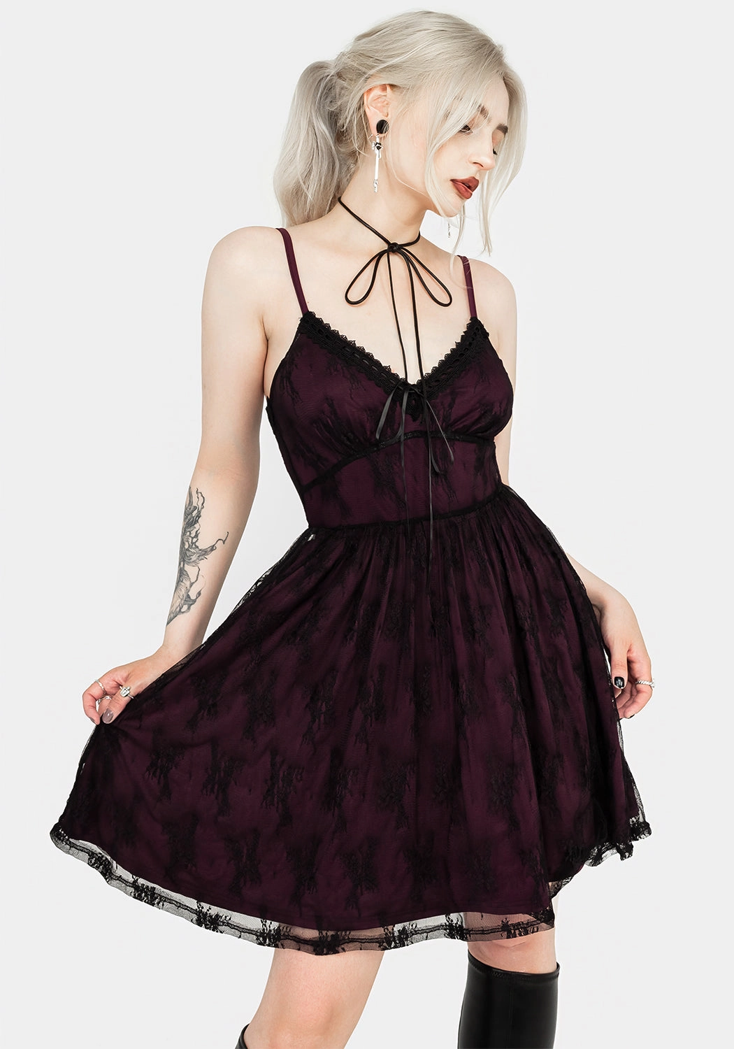 Anastasie Stretch Lace Mini Dress Dresses Womens - summer dresses discount