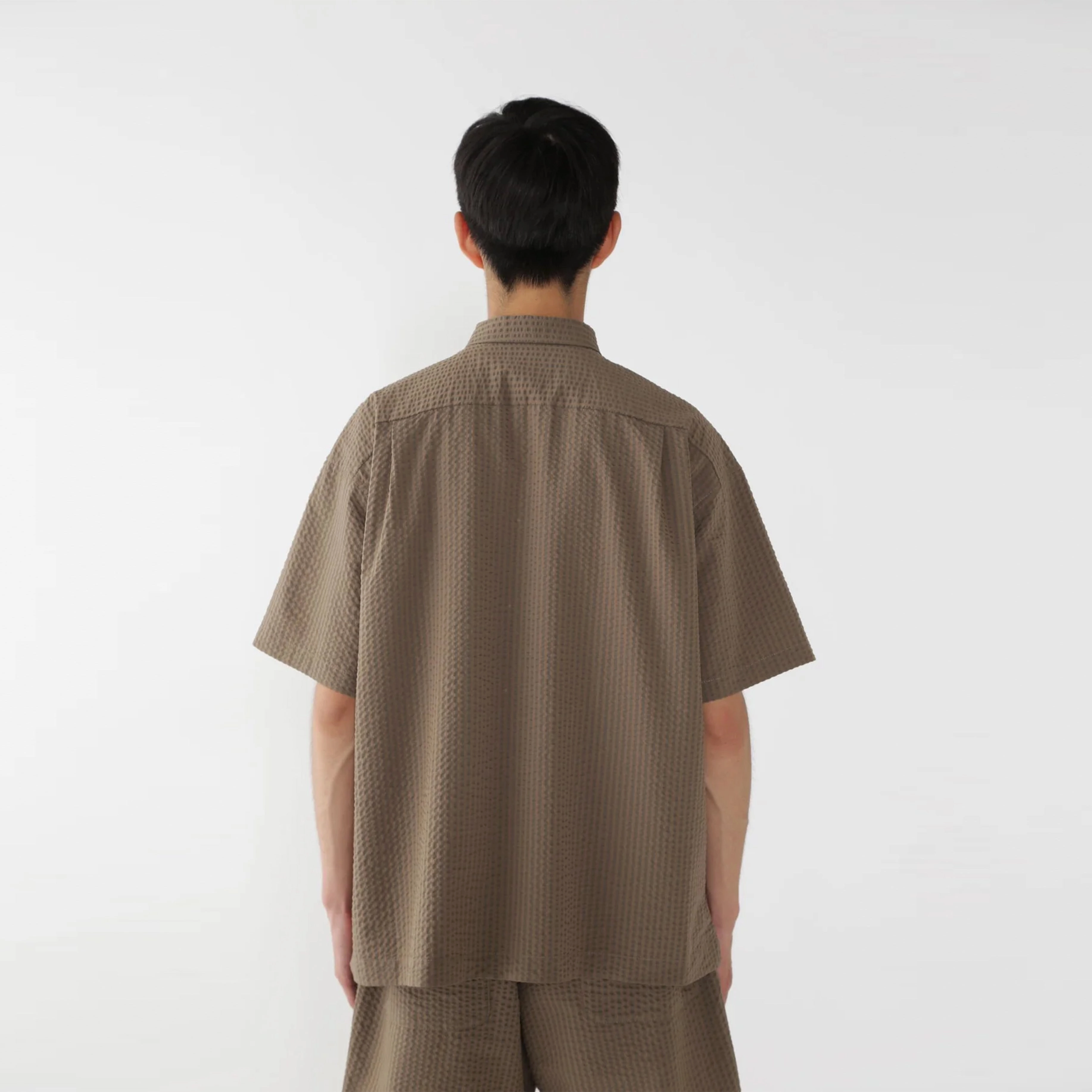And Wander Dry Soft Seersucker S/S Shirt Beige