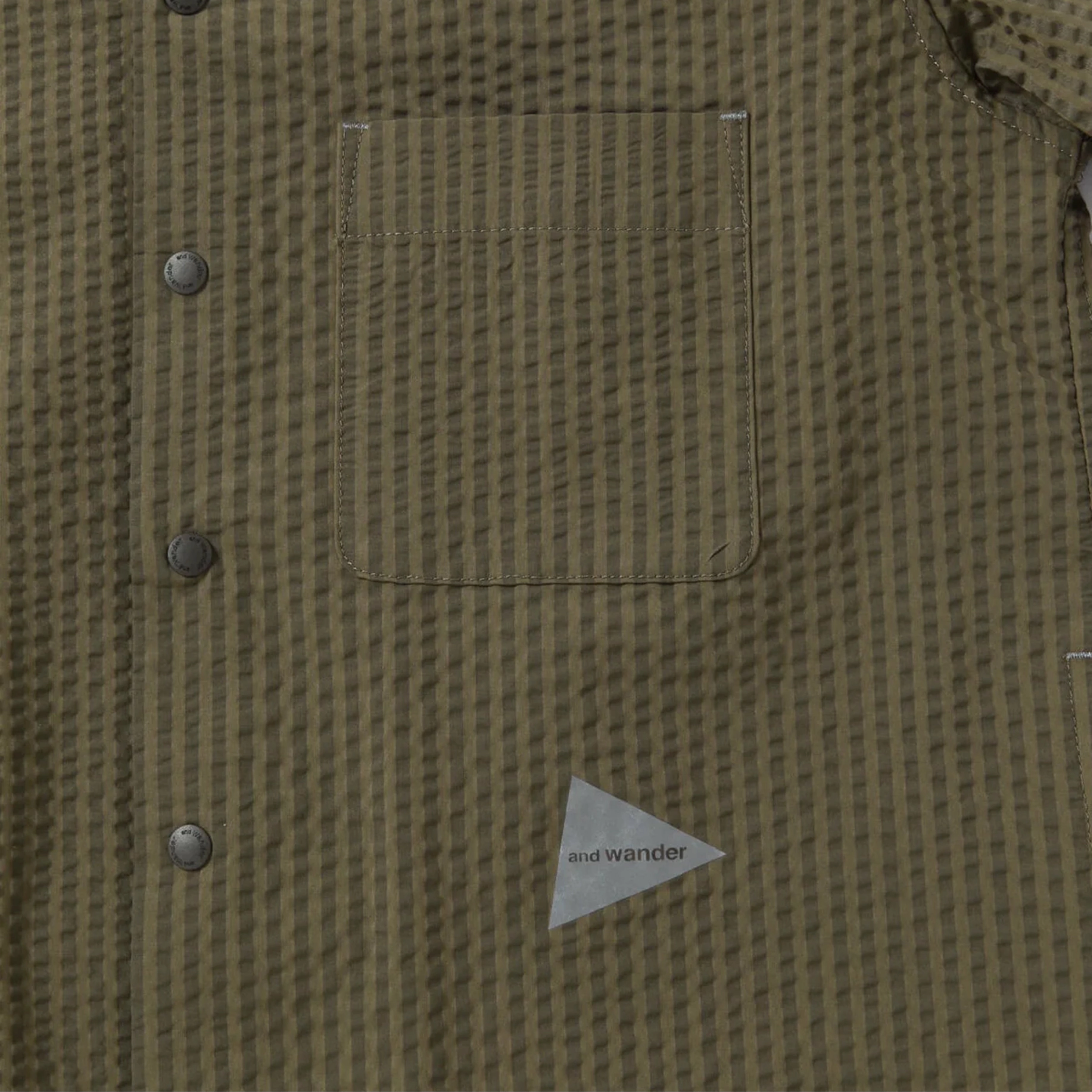 And Wander Dry Soft Seersucker S/S Shirt Beige
