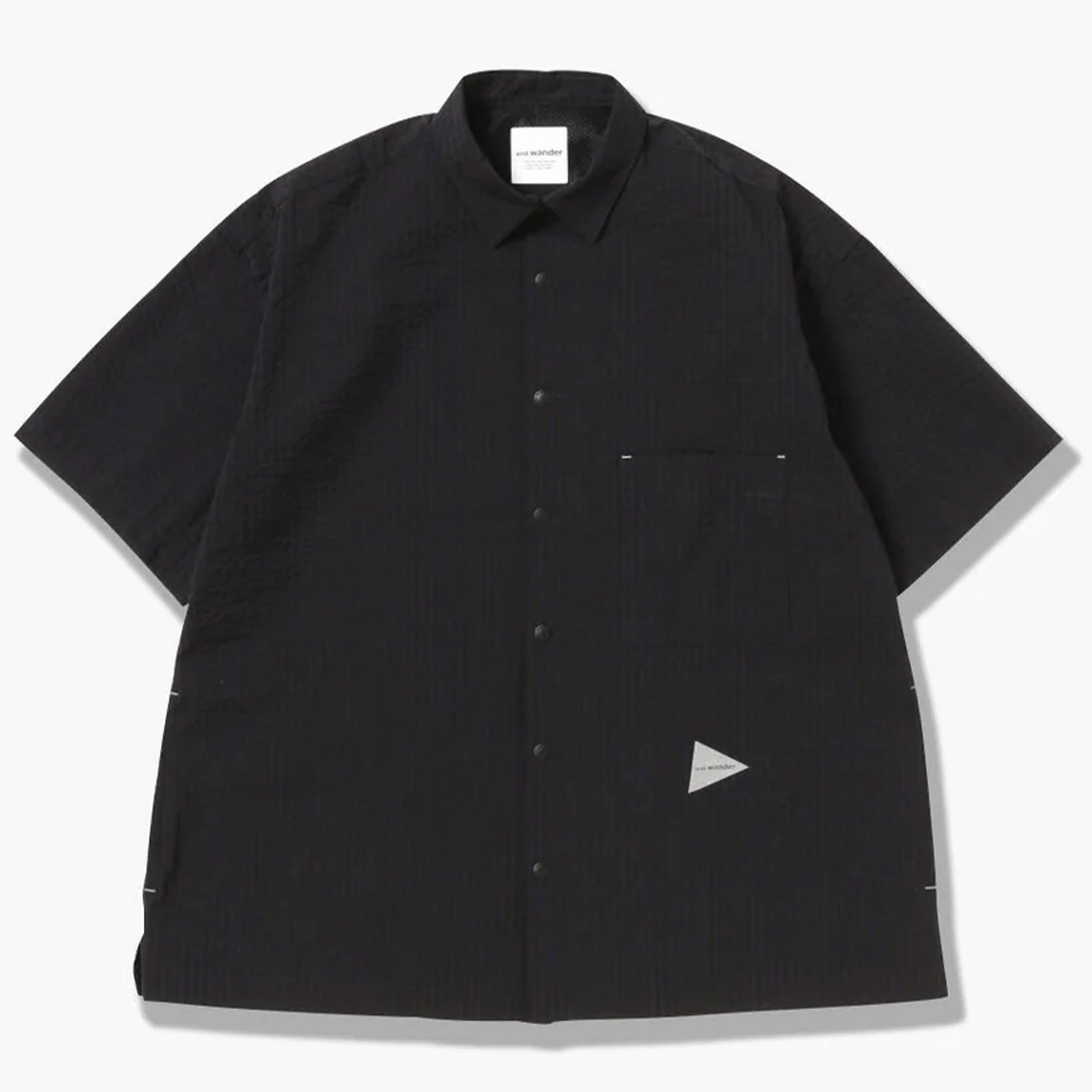 And Wander Dry Soft Seersucker S/S Shirt Navy mens tank tops best deals