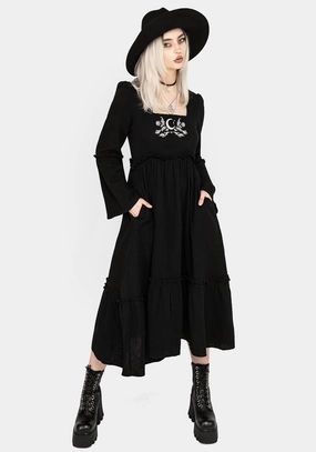 Aradia Embroidered Midi Dress Dresses Womens - beach dresses cheap