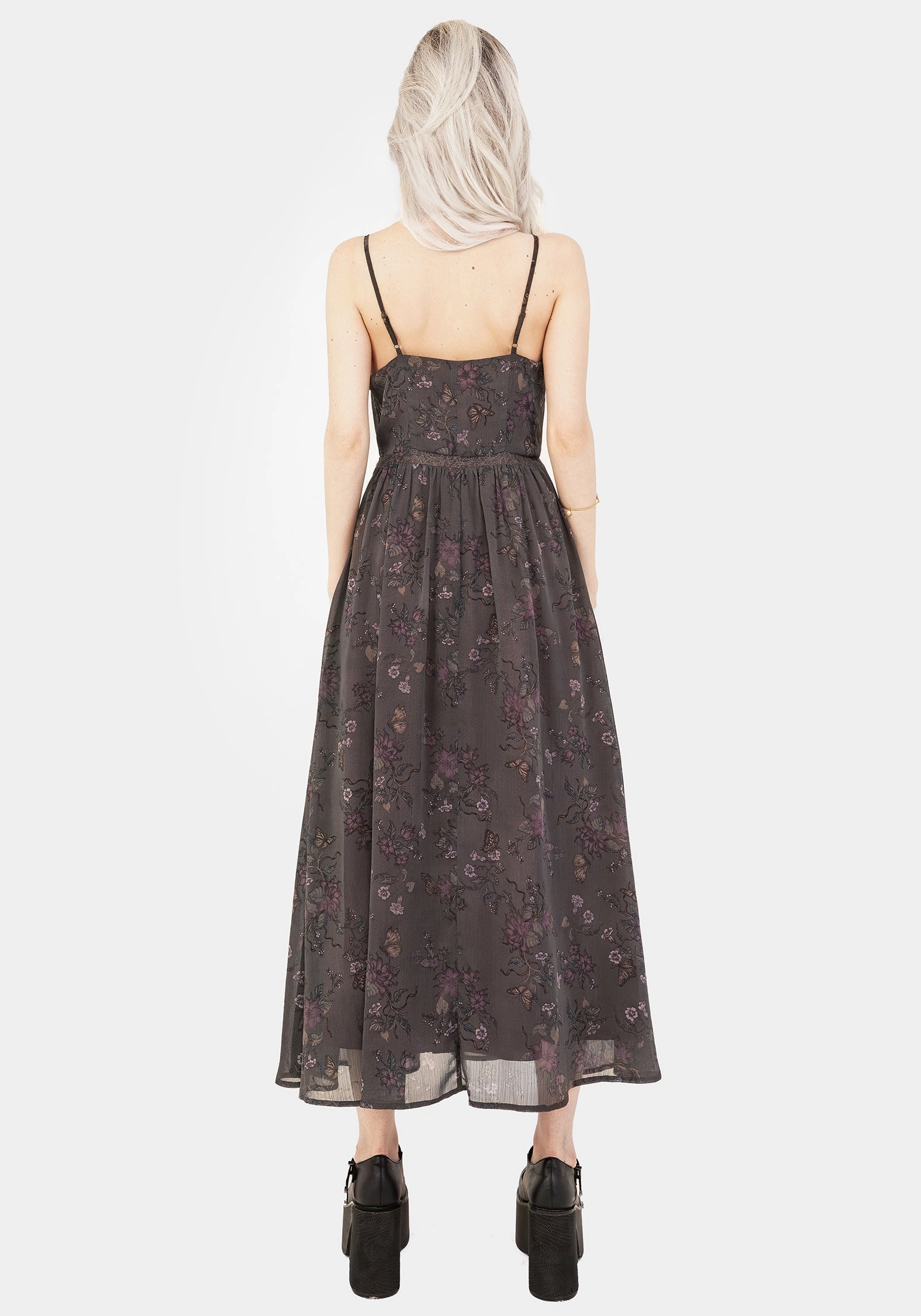 Arnora Chiffon Lace Insert Cami Midaxi Dress