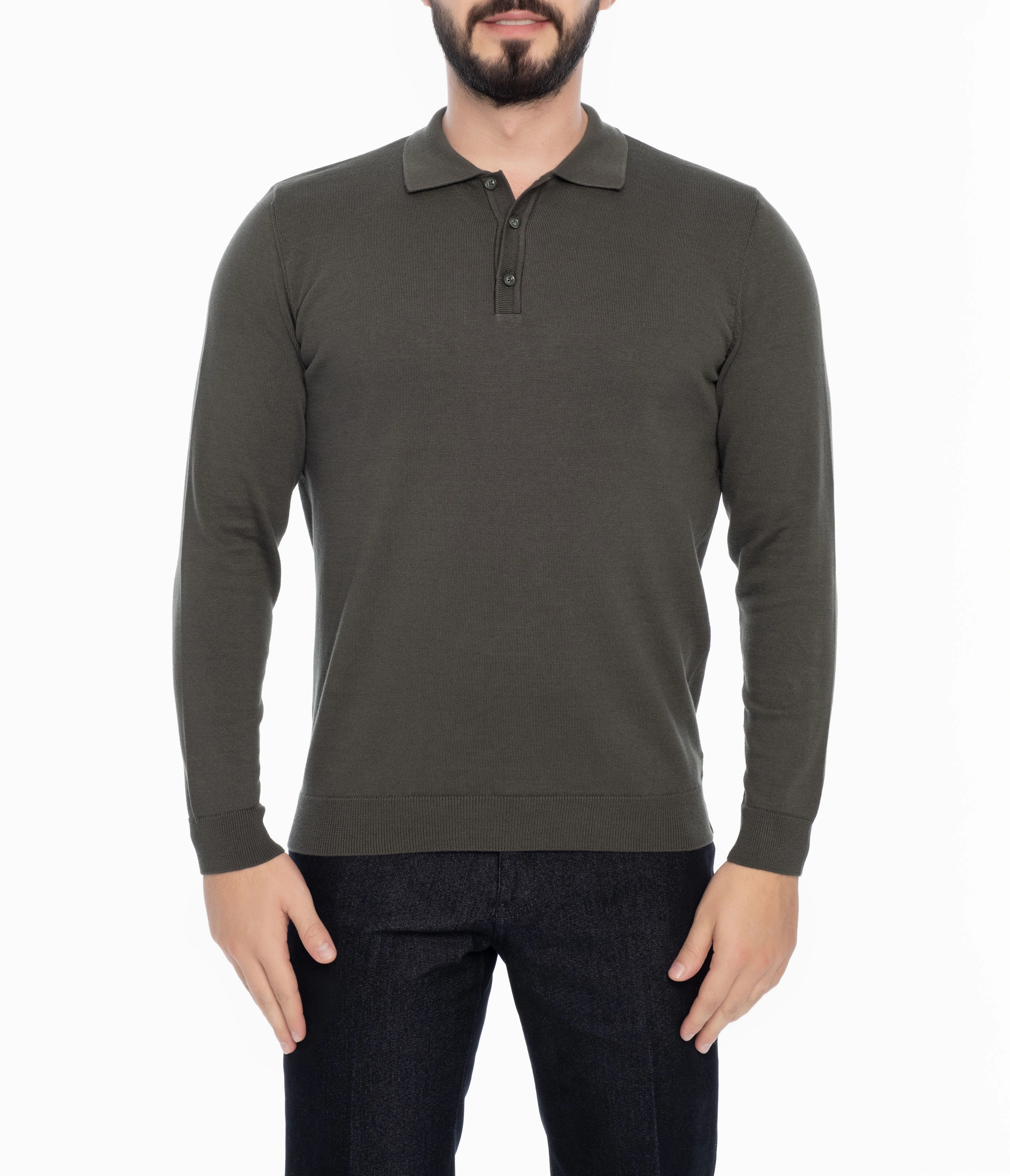 AUBURN POLO SWEATER chunky knit discount