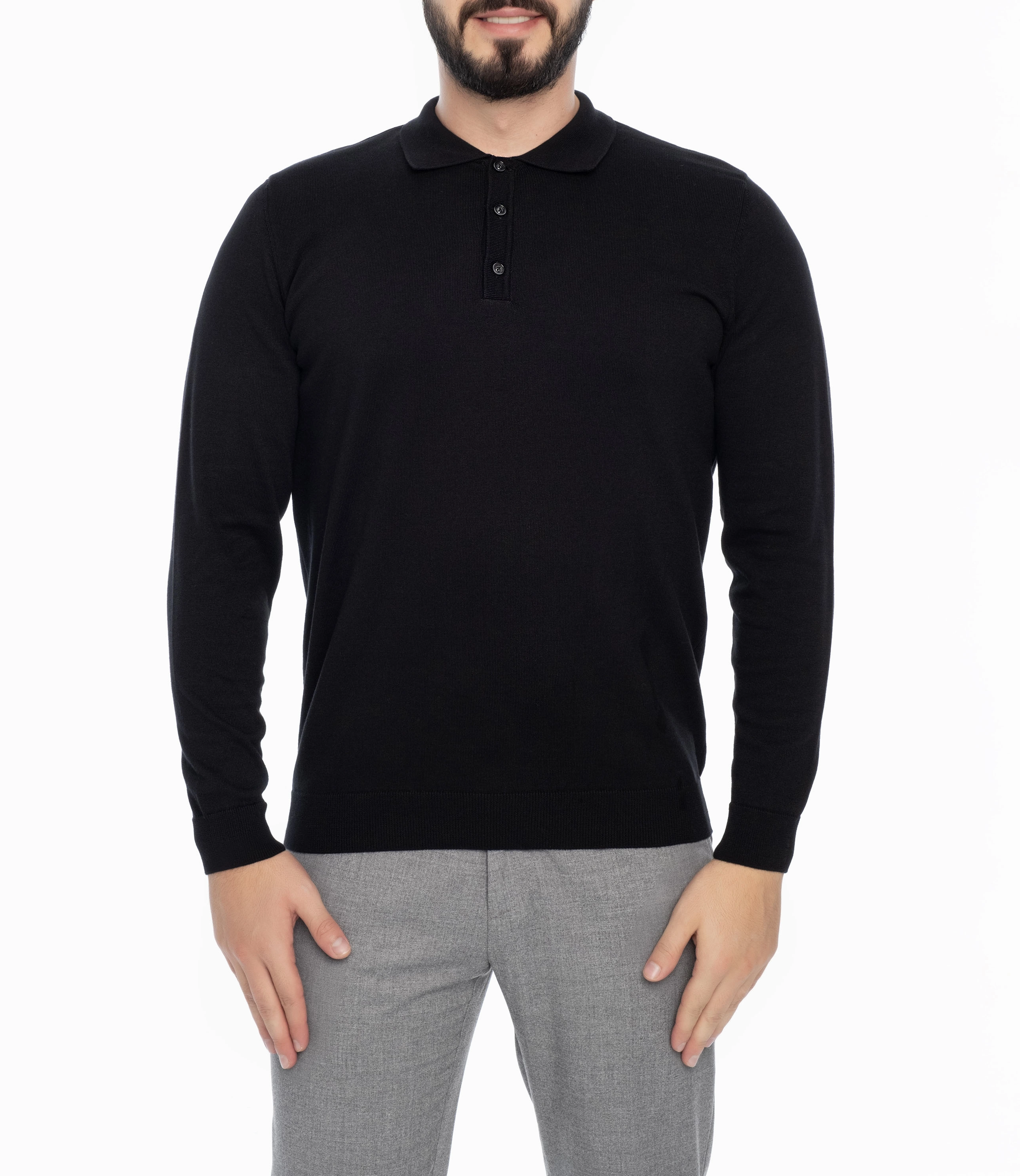 AUBURN POLO SWEATER chunky knit discount