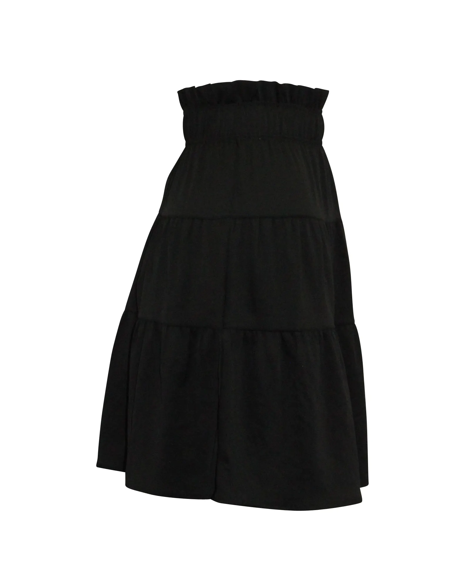 Ba&sh Ruffy Tiered Skirt in Black Polyester