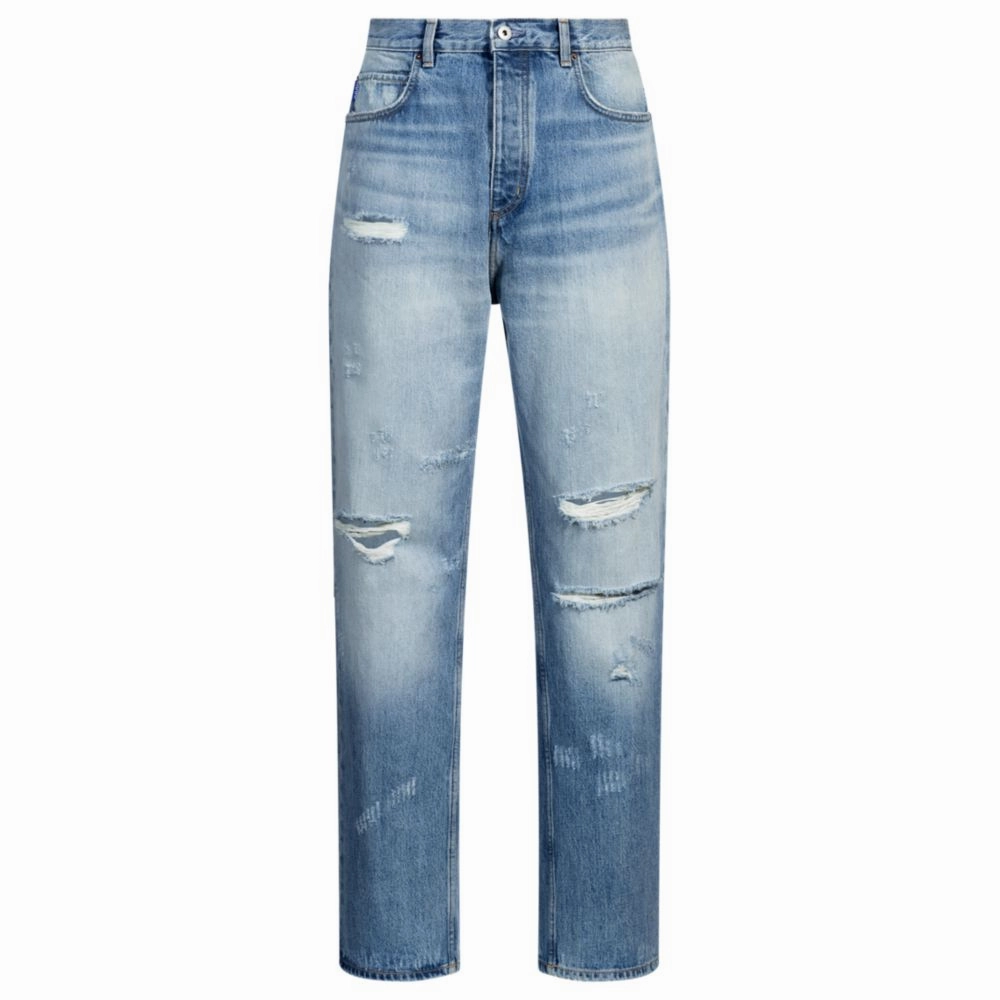 Baggy-fit jeans in stonewashed blue denim