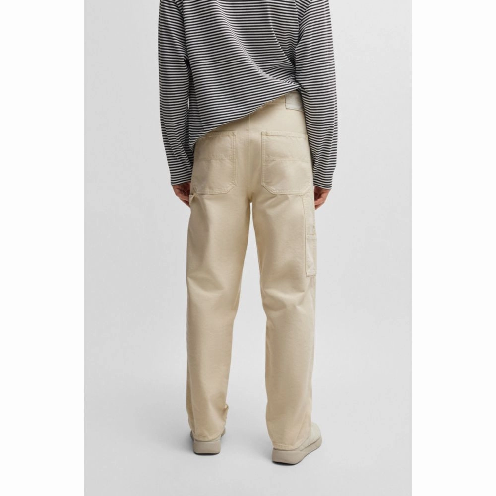 Baggy-fit trousers in cotton canvas