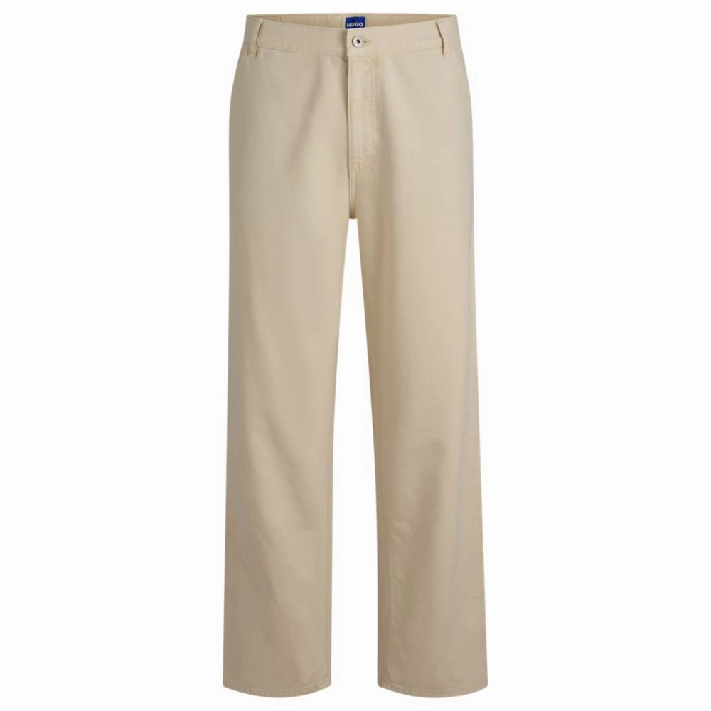 Baggy-fit trousers in cotton canvas
