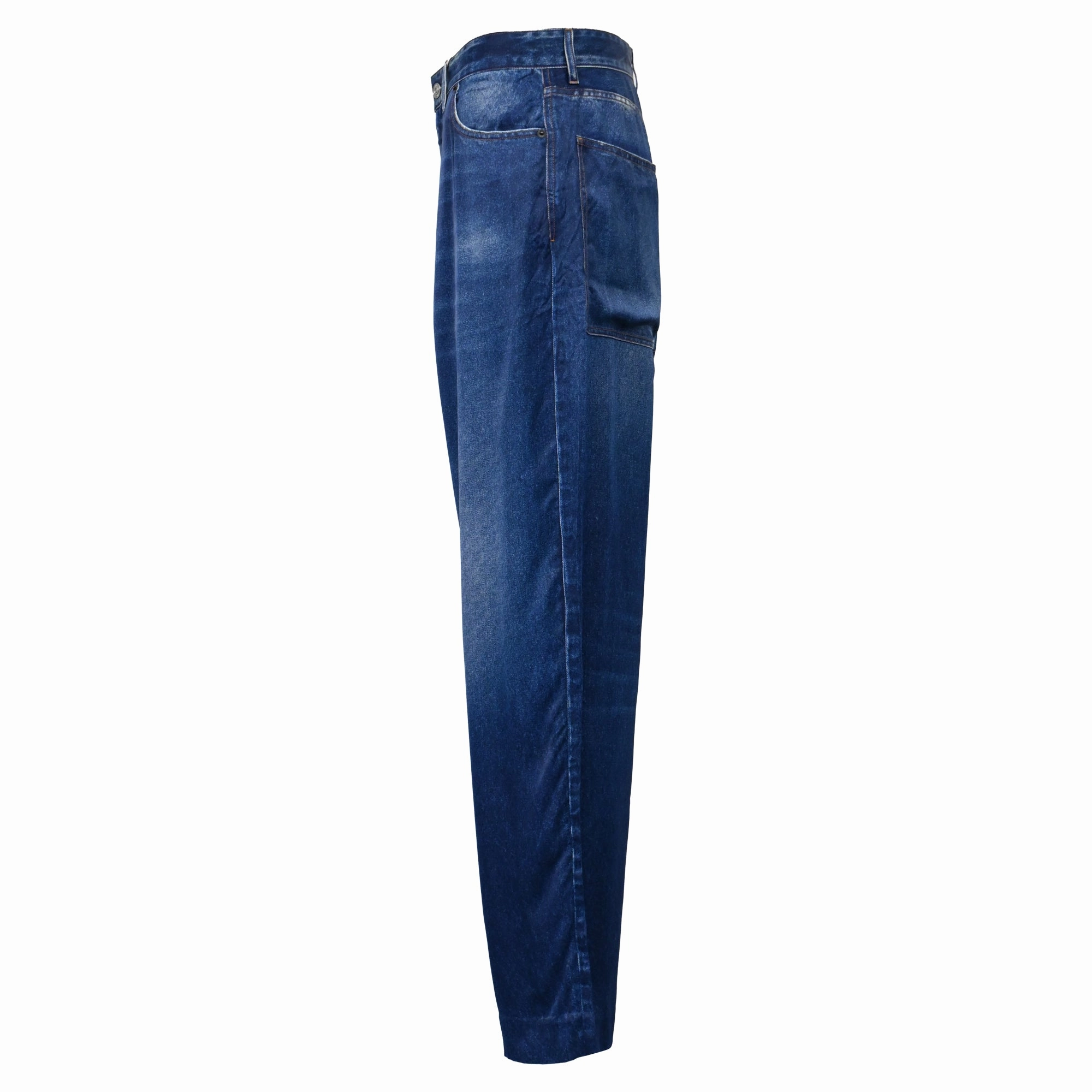 Balenciaga Straight Cut Jeans in Blue Cotton Denim