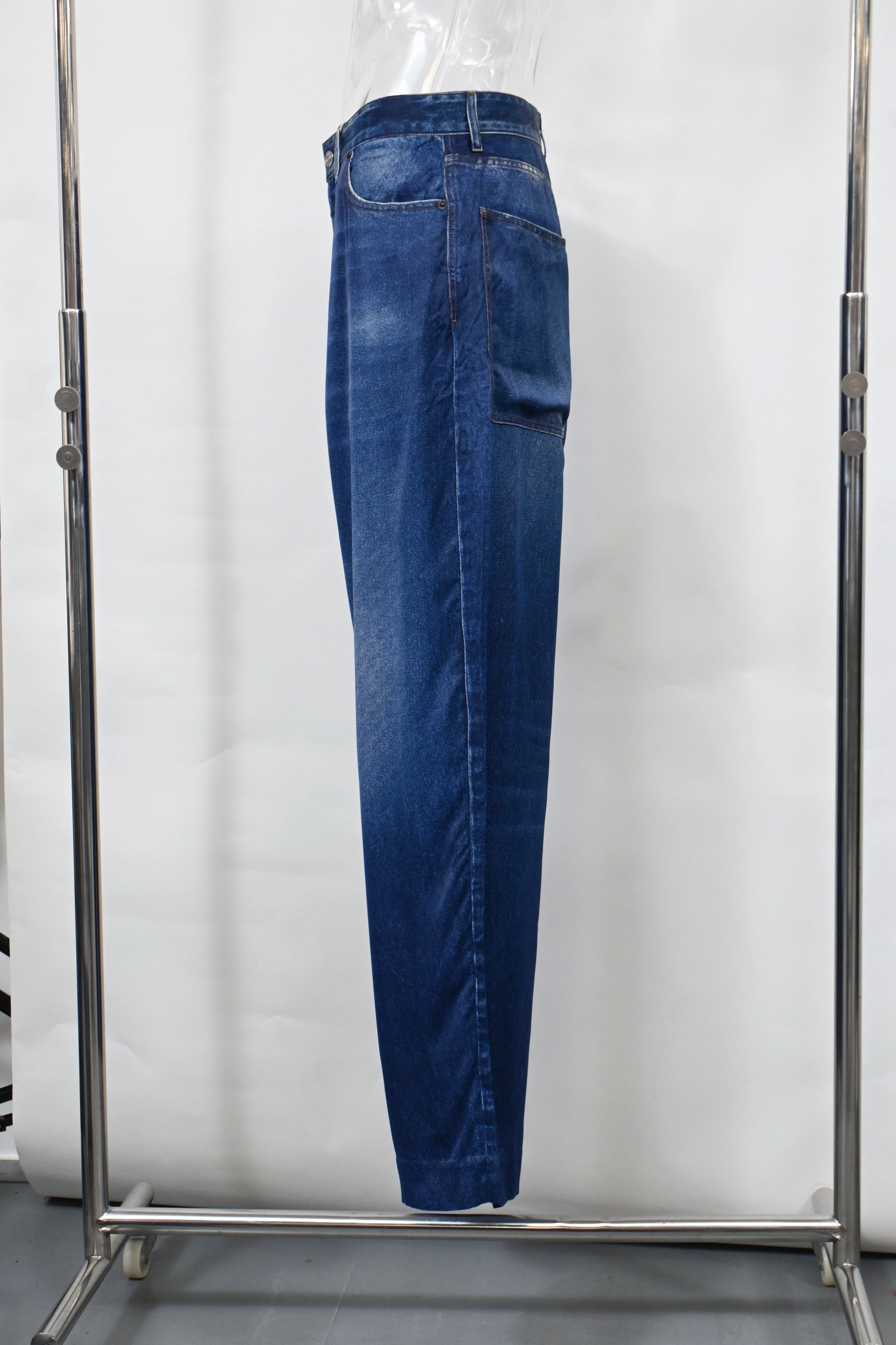 Balenciaga Straight Cut Jeans in Blue Cotton Denim