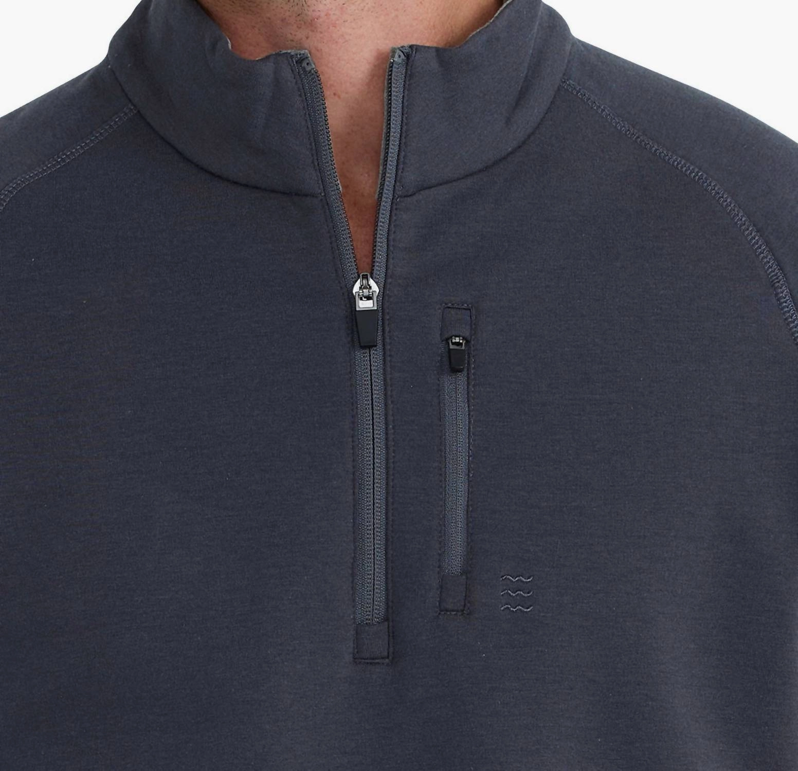 Bamboo Heritage Fleece Quarter Zip Sweater In Graphite
