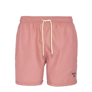 Barbour Staple Logo 5' Swim Short Pink Clay mens shorts outlet store