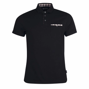 Barbour Corpatch Polo Shirt Black mens t-shirts outlet