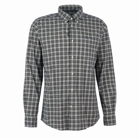 Barbour Lomond Tailored Shirt Forest Mist mens tank tops best deals