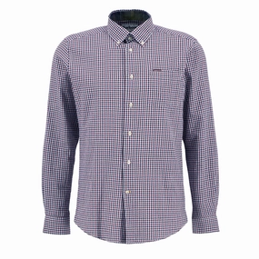 Barbour Padshaw Tailored Gingham Shirt Rich Red mens tank tops best deals