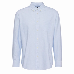Barbour Striped Dunand Fit Oxford Shirt Sky Blue mens tank tops best deals